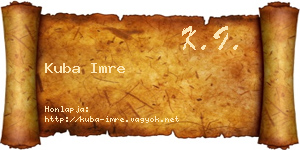 Kuba Imre névjegykártya